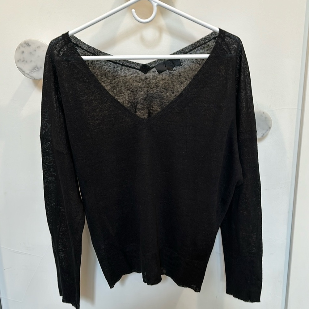 Nili Lotan Linen V-neck Sweater